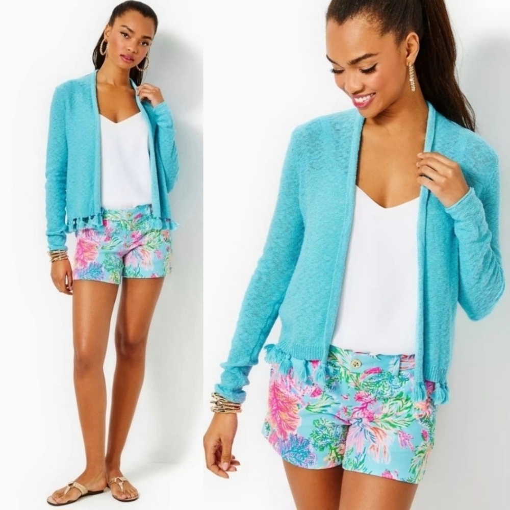 Lilly Pulitzer Faretta Cardigan Deep Celestial Blue XXL